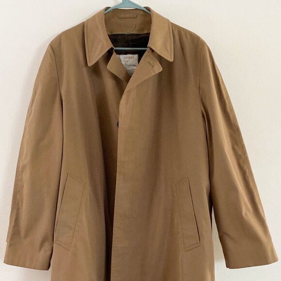 VTG London Fog Maincoat Long Tan Trench Coat 42 - Picture 2 of 7